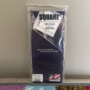 Square Circular Knitting Needles by Kollage US sz 4 (3.5mm) With Firm Cable
